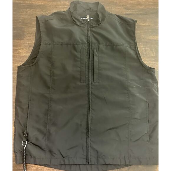 Scottevest Vest Mens 2XL Black Travel Zip Up Lightweight Utility Pockets TEC - Picture 1 of 7